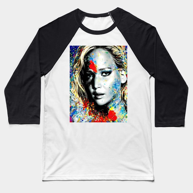 Jennifer Lawrence 2 Baseball T-Shirt by BryanWhipple